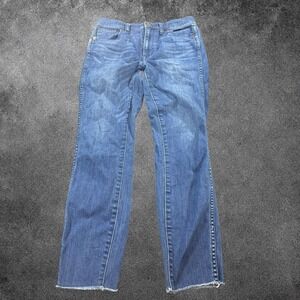 Madewell Womens Blue 10" High riser Skinny Skinny Jeans Size 27 Raw Hem Y2K chic
